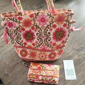 Vera Bradley Pink and Orange Floral Tote